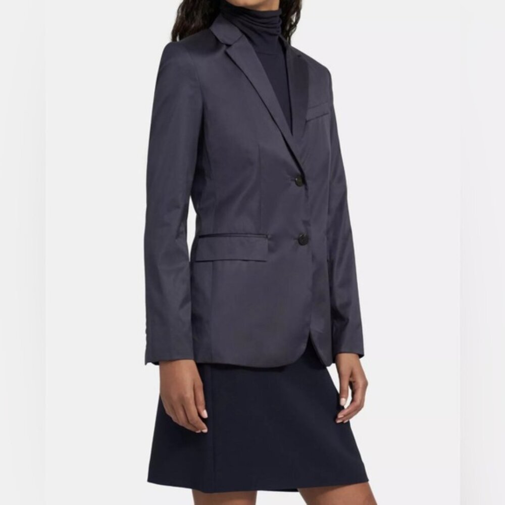 theory CLASSIC BLAZER COTTON CHINTZ B 2 Button Suit Blazer Viscose Lined Size 0
